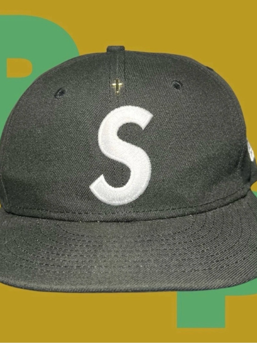Supreme Gold Cross S Logo New Era Fitted Hat